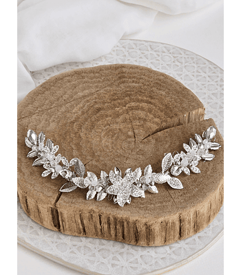 Tocado Justina plateado