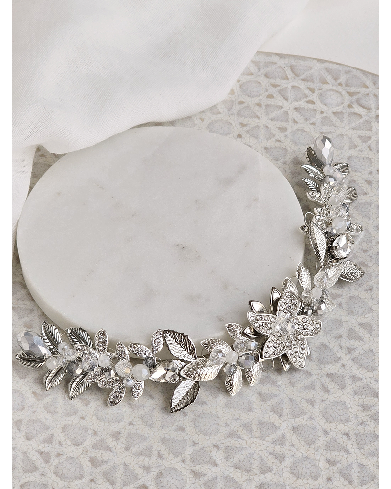 Tocado Justina plateado