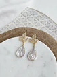 Aros hojas circonitas y perla natural - Miniatura 2