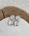 Aros circulares micro circonitas y perla redonda