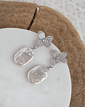 Aros flor micro circonitas y perla natural