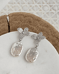 Aros flor micro circonitas y perla natural