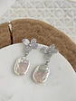 Aros flor micro circonitas y perla natural - Miniatura 2