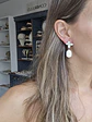Aros flor micro circonitas y perla natural - Miniatura 4