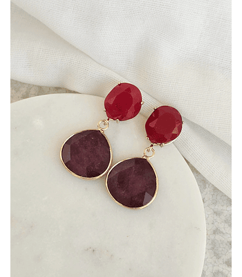 Aros burdeo y frambuesa