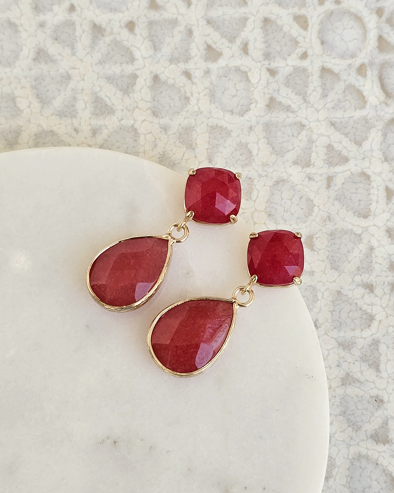 Aros piedra natural coral