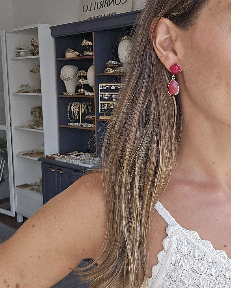 Aros piedra natural coral