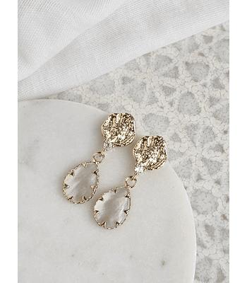 Aros con circonita y nácar