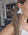 Aros flor anacarada plata