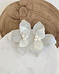 Aros media flor doble anacarada y plata - Miniatura 1