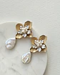 Aros flor bordados con perla barroca - Miniatura 2