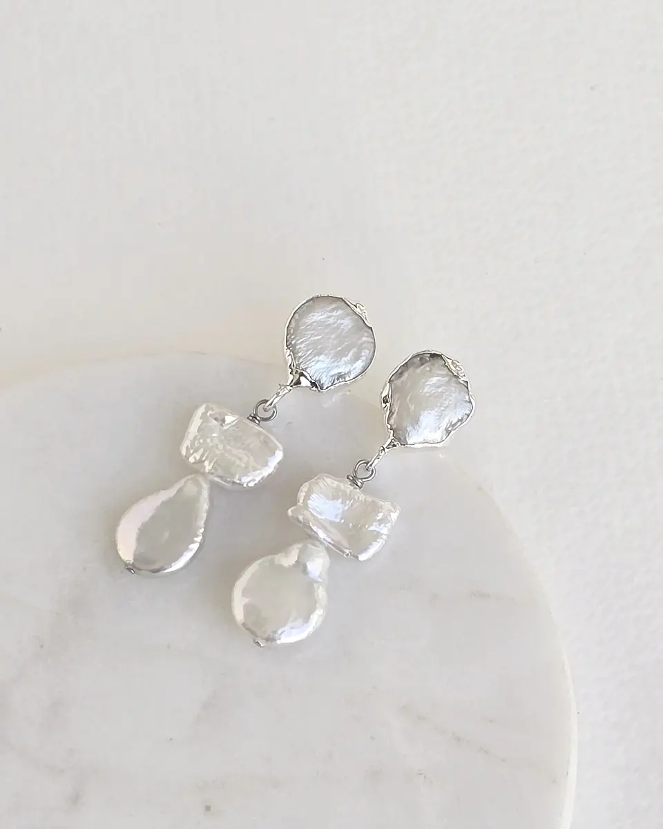 Aros perlas irregulares pequeños  4