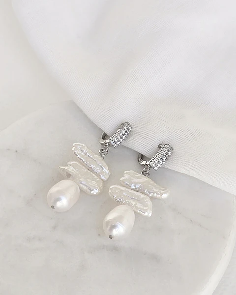 Aros argolla con perlas distintas formas