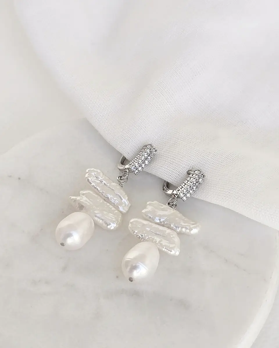 Aros argolla con perlas distintas formas 2