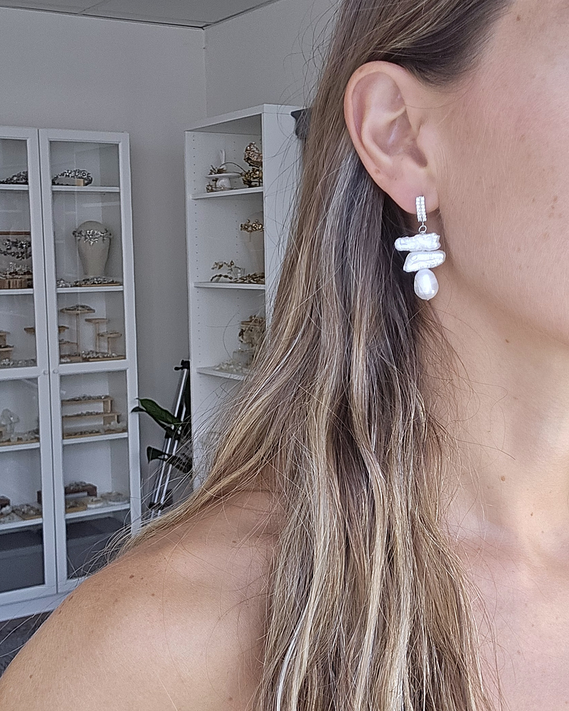 Aros argolla con perlas distintas formas