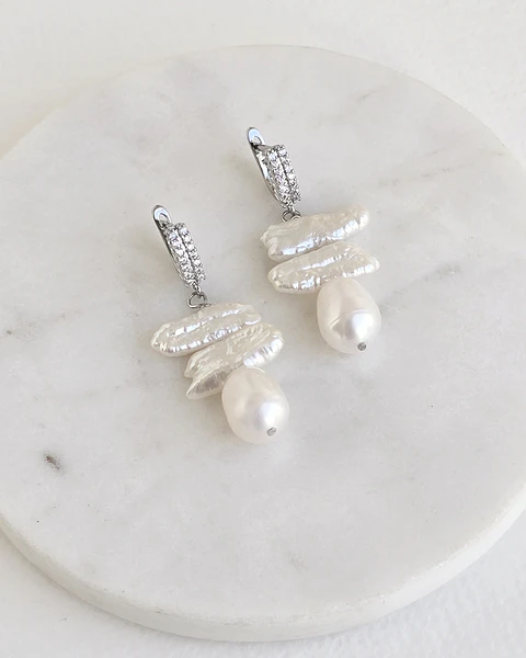 Aros argolla con perlas distintas formas
