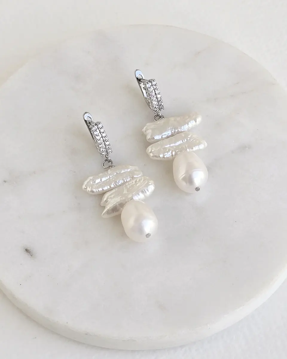 Aros argolla con perlas distintas formas 1
