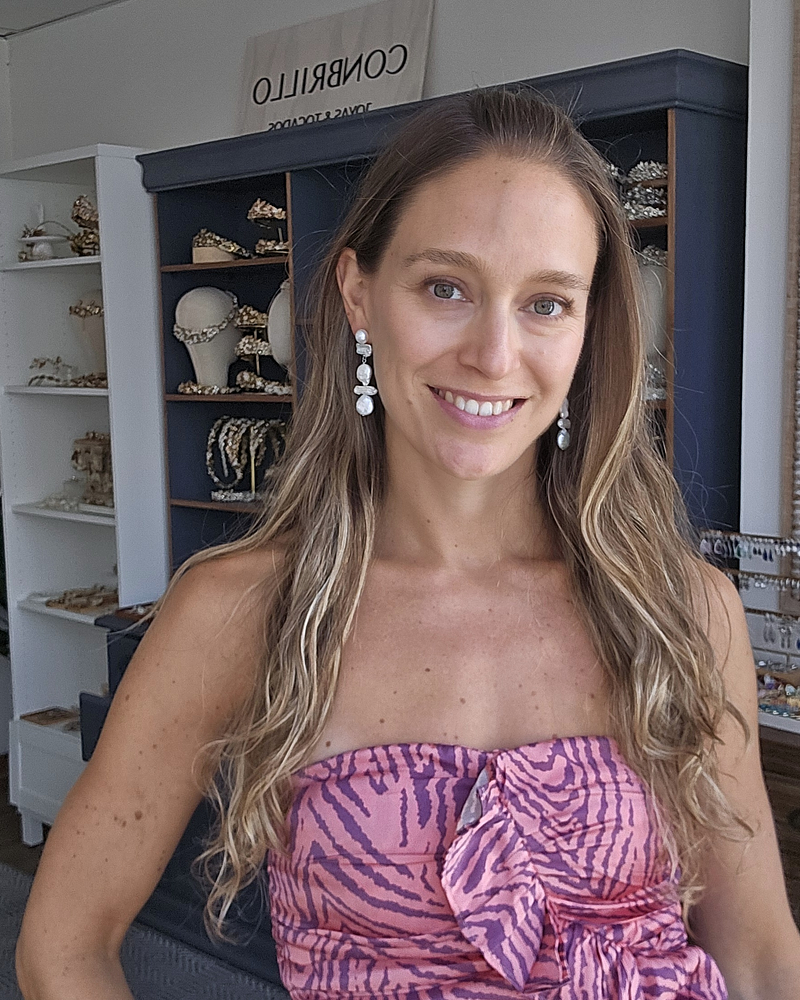 Aros perlas irregulares largos