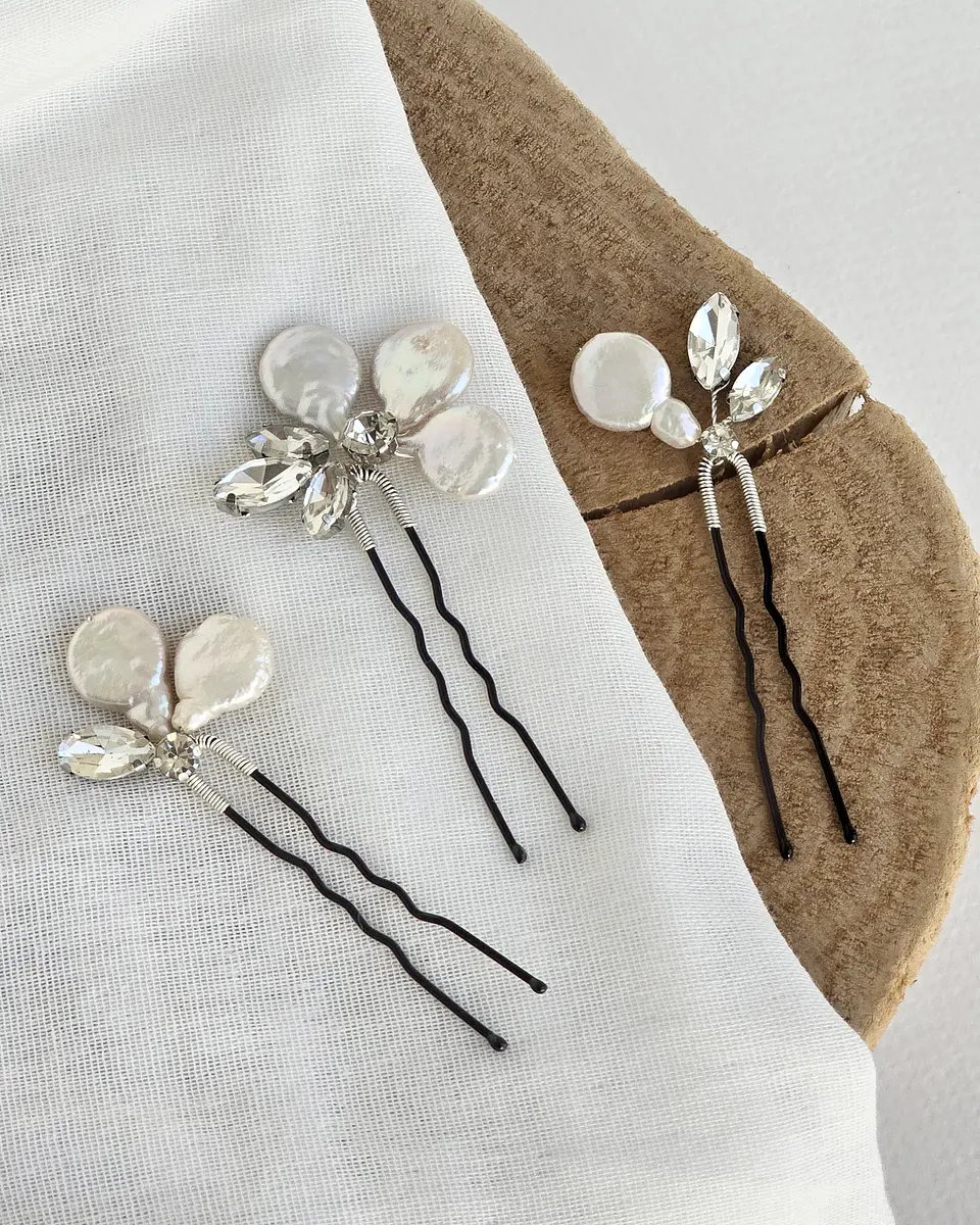 Set pins perlas y brillos 3