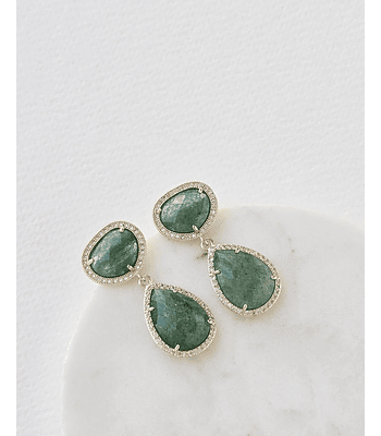 Aros piedras naturales verde