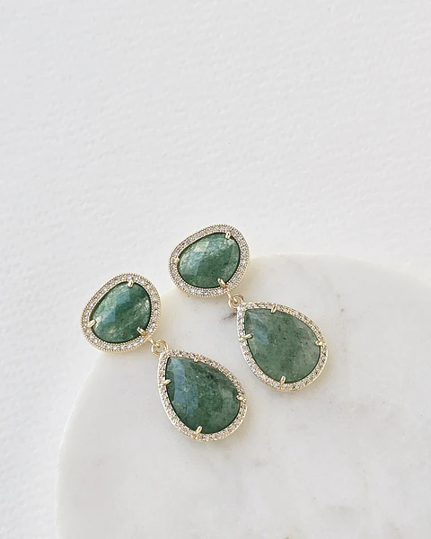 Aros piedras naturales verde