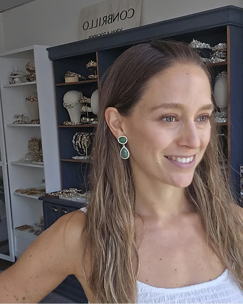 Aros piedras naturales verde