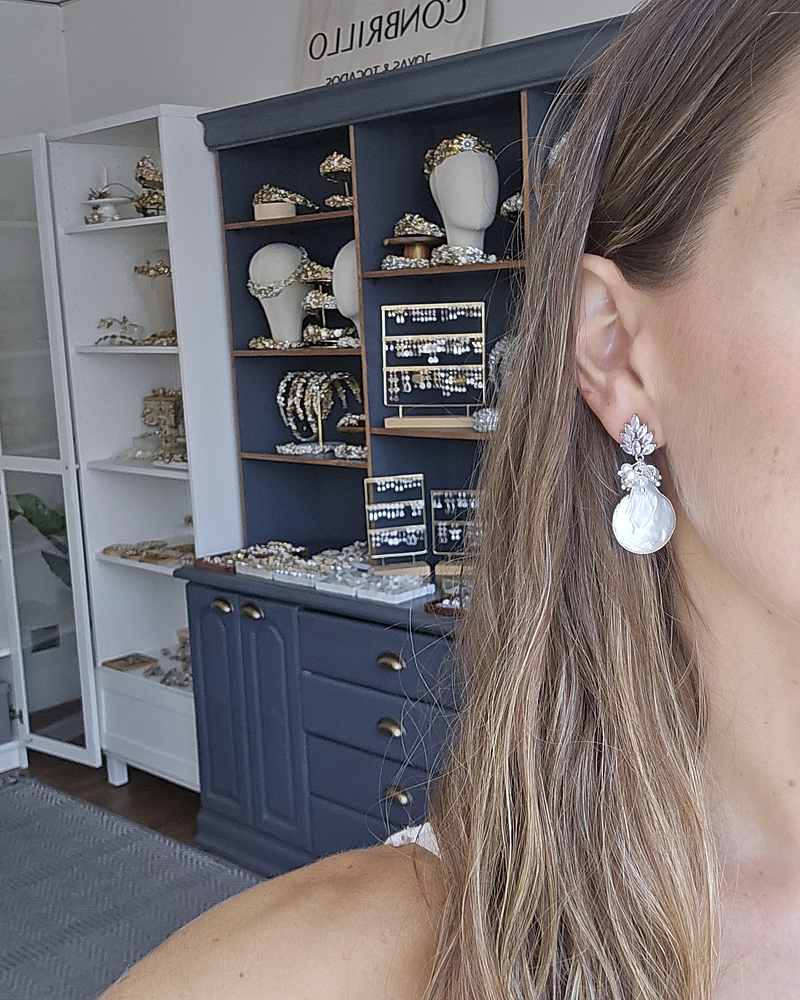 Aros circonitas, perla natural y racimo