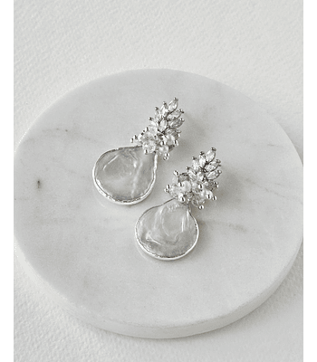 Aros circonitas, perla natural y racimo