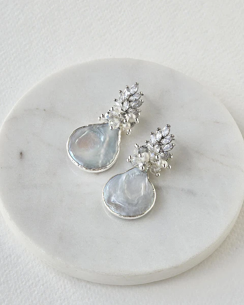 Aros circonitas, perla natural y racimo