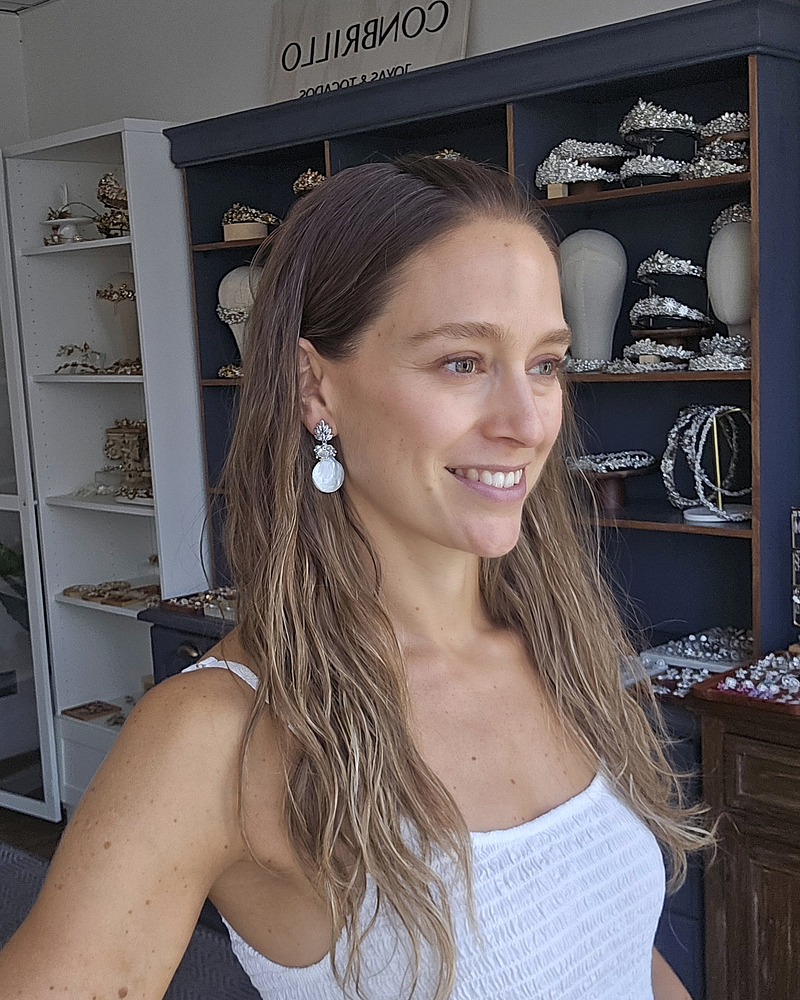 Aros circonitas, perla natural y racimo