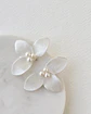 Aros media flor cristalizada plateada pequeña - Miniatura 2