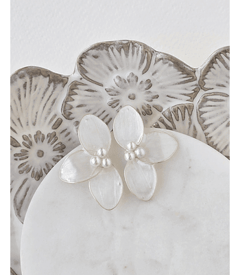 Aros media flor cristalizada dorada pequeña