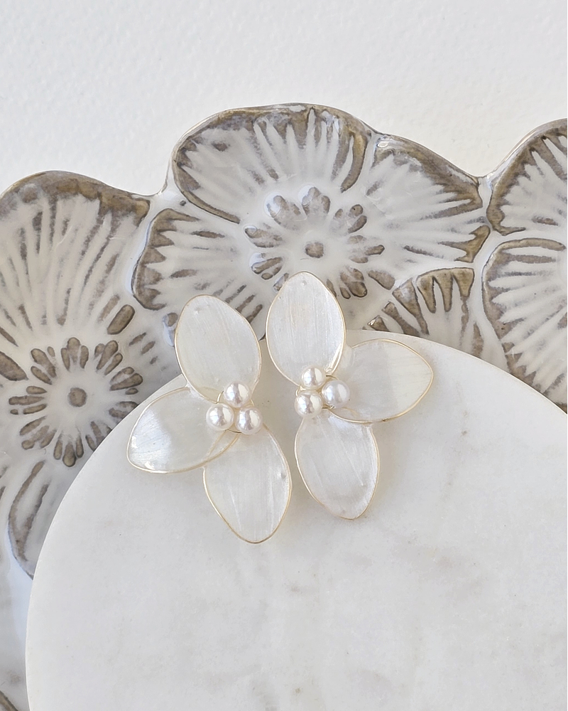 Aros media flor cristalizada dorada pequeña