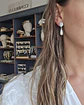 Aros clásicos de circonita y perla alargada - Miniatura 4