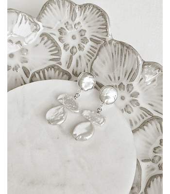 Aros perlas irregulares pequeños