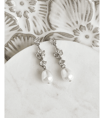 Aros circonita y perla de río