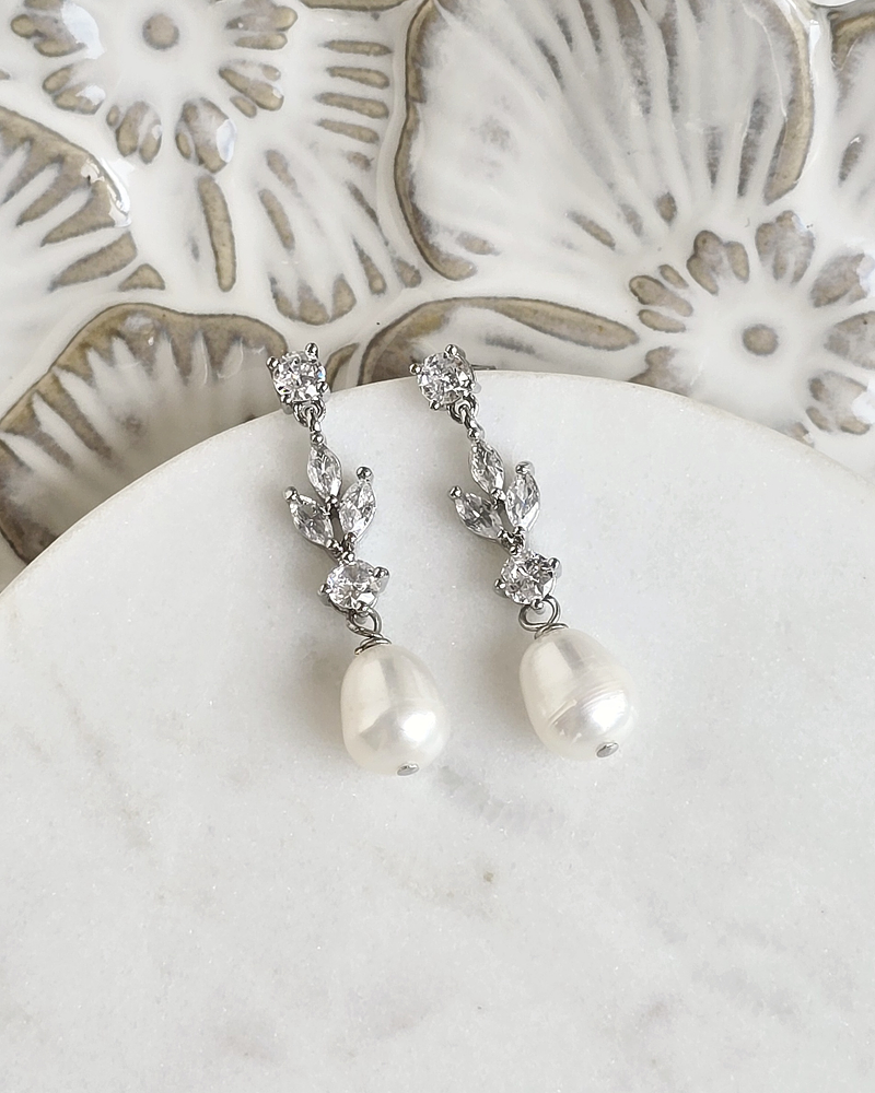 Aros circonita y perla de río