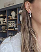 Aros pequeños de circonitas y perla de río - Miniatura 3