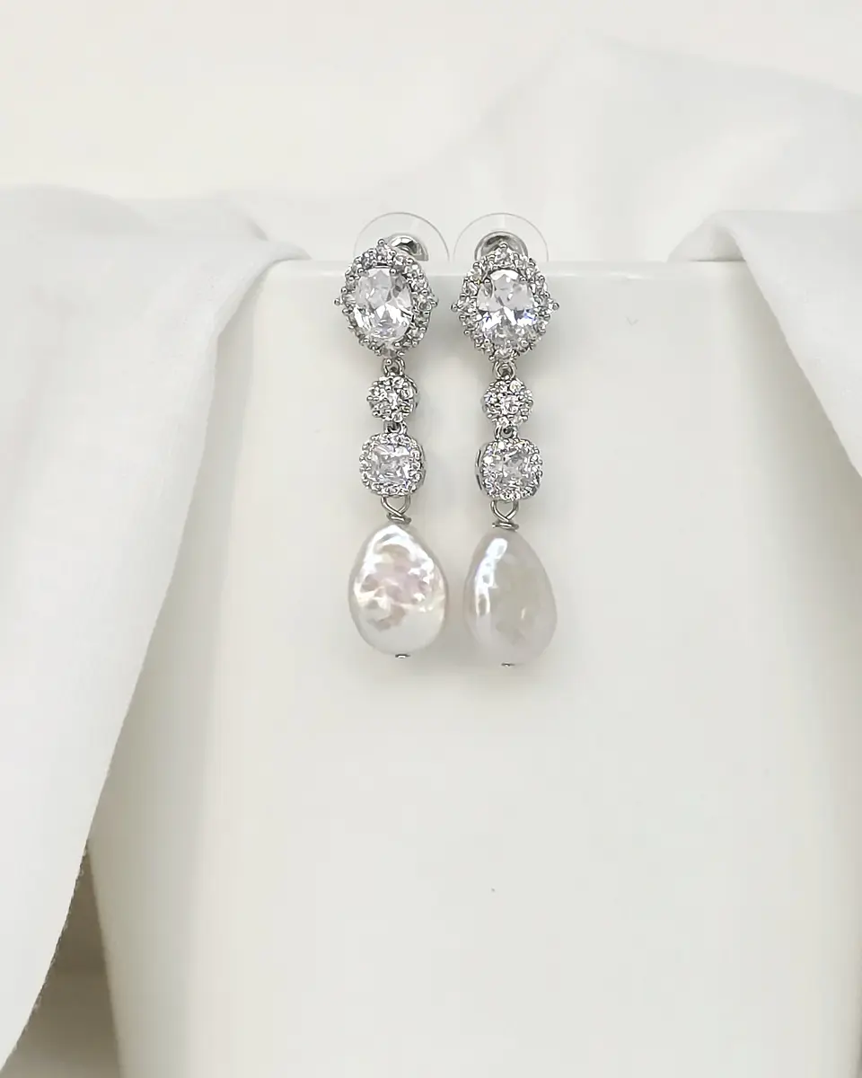 Aros circones y perla natural barroca 3