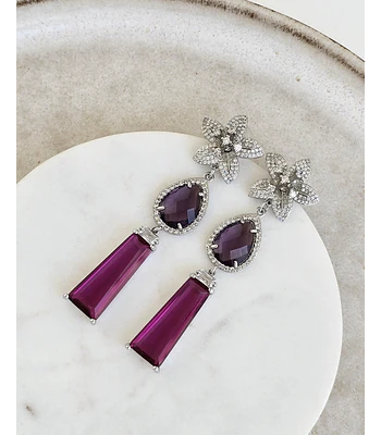 Aros flor, morado y magenta