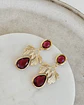 Aros rojo frambuesa con hoja al centro - Miniatura 1