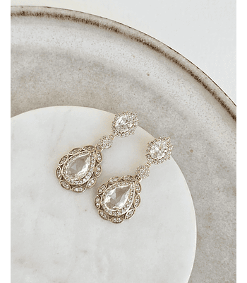 Aros circonitas y gota de cristal