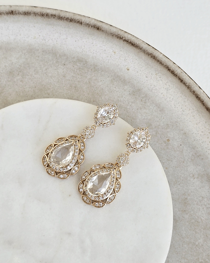 Aros circonitas y gota de cristal