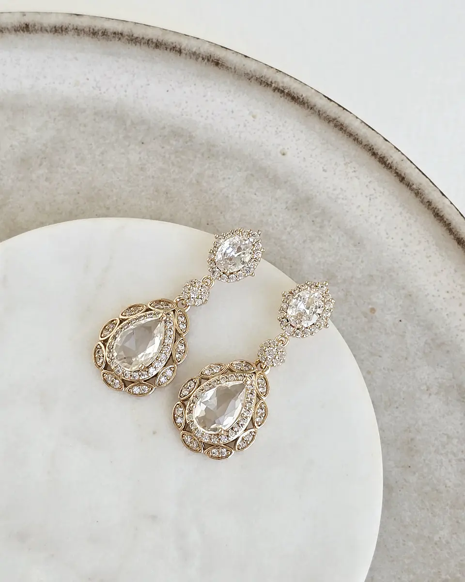 Aros circonitas y gota de cristal 1