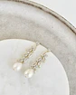 Aros hojitas de circonitas, perla de río oro - Miniatura 1