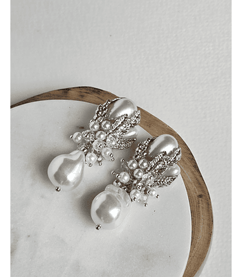 Aros Perlas fantasía con racimo