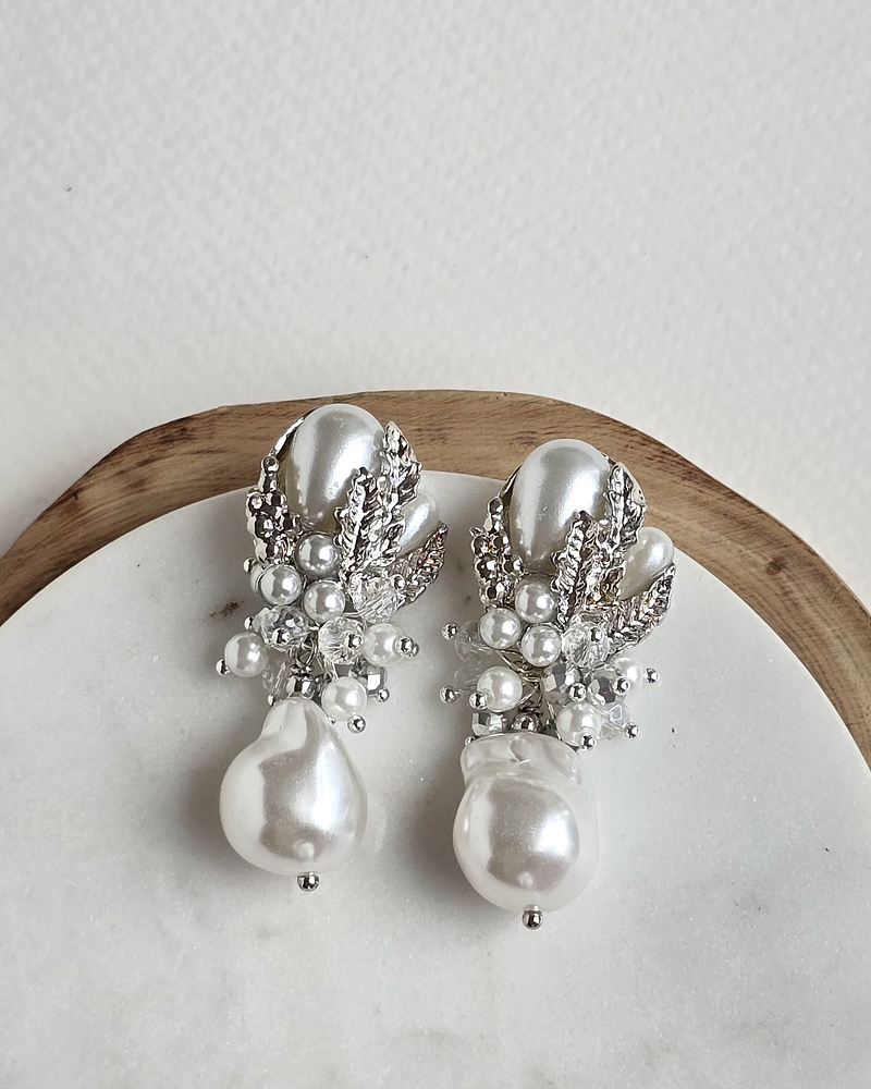 Aros Perlas fantasía con racimo