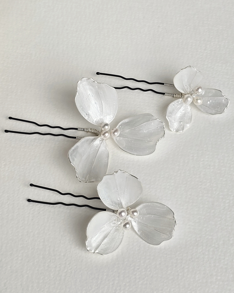 Set 3 pines flor nácar