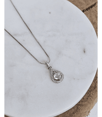 Collar gota circón