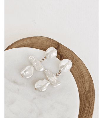 Aros perlas irregulares pequeños